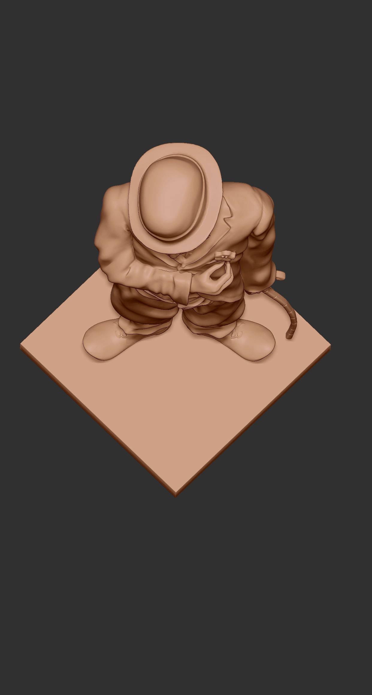 Charlie Chaplin statue 3D print model_12