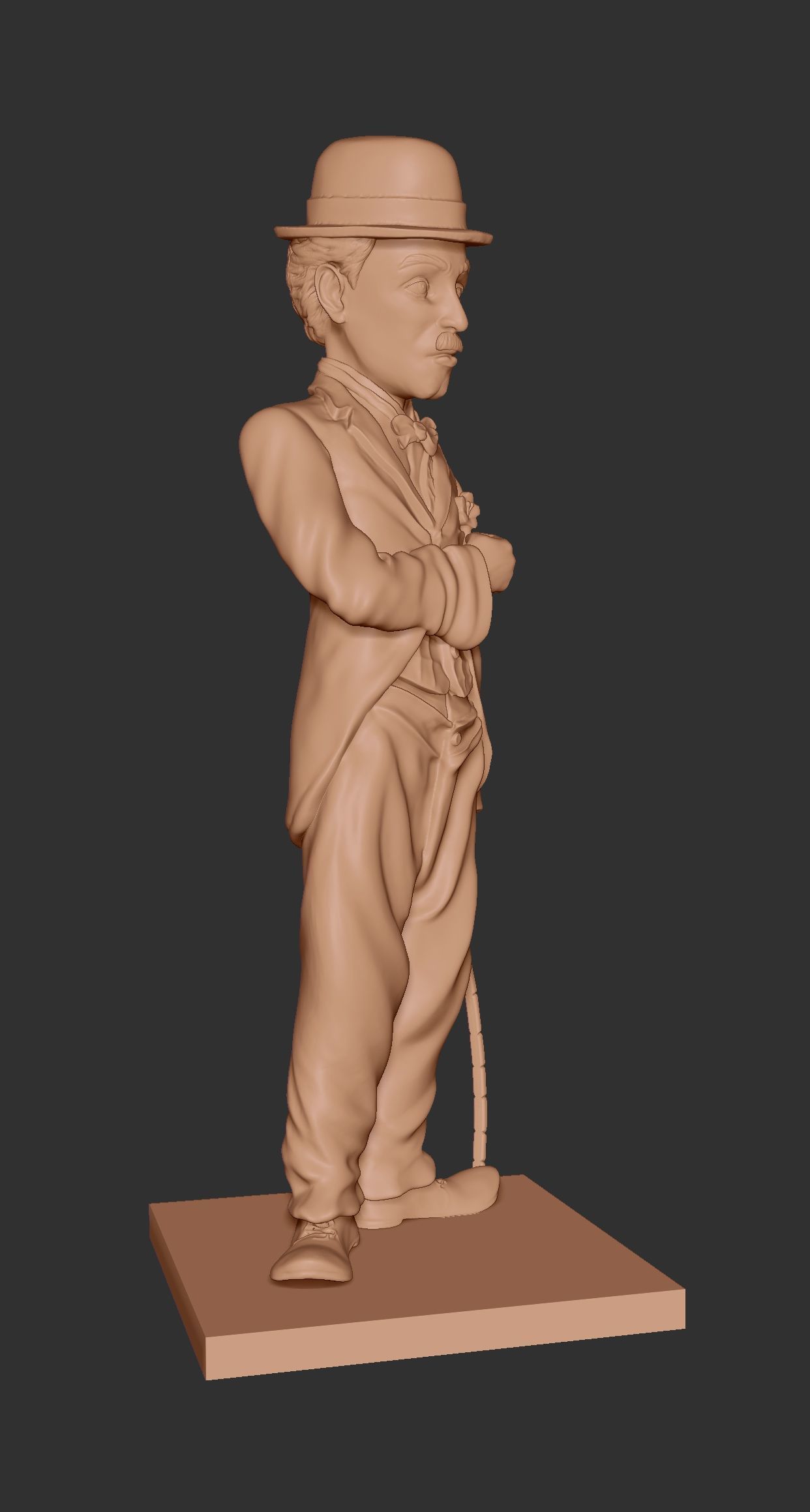 Charlie Chaplin statue 3D print model_11