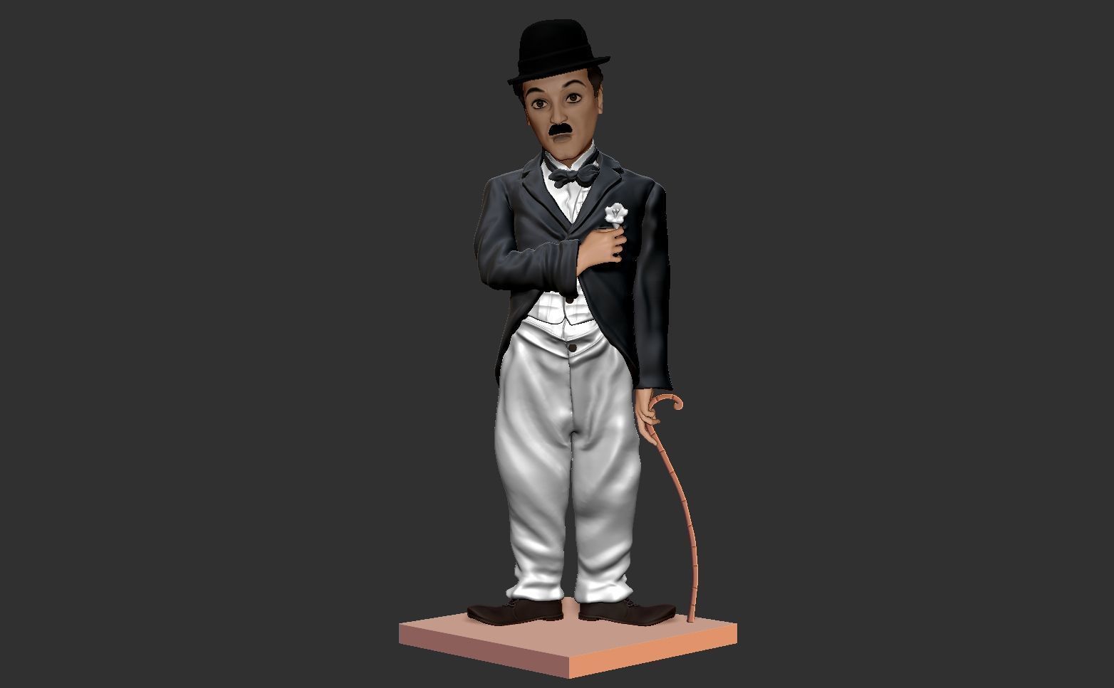 Charlie Chaplin statue 3D print model_4