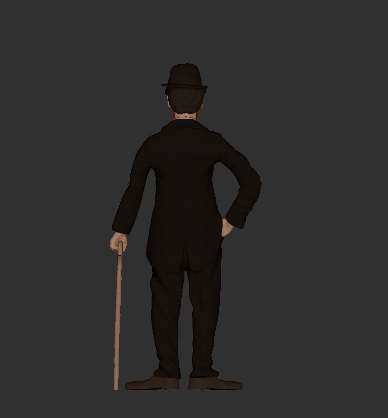 Charlie Chaplin statue 3D print model_14