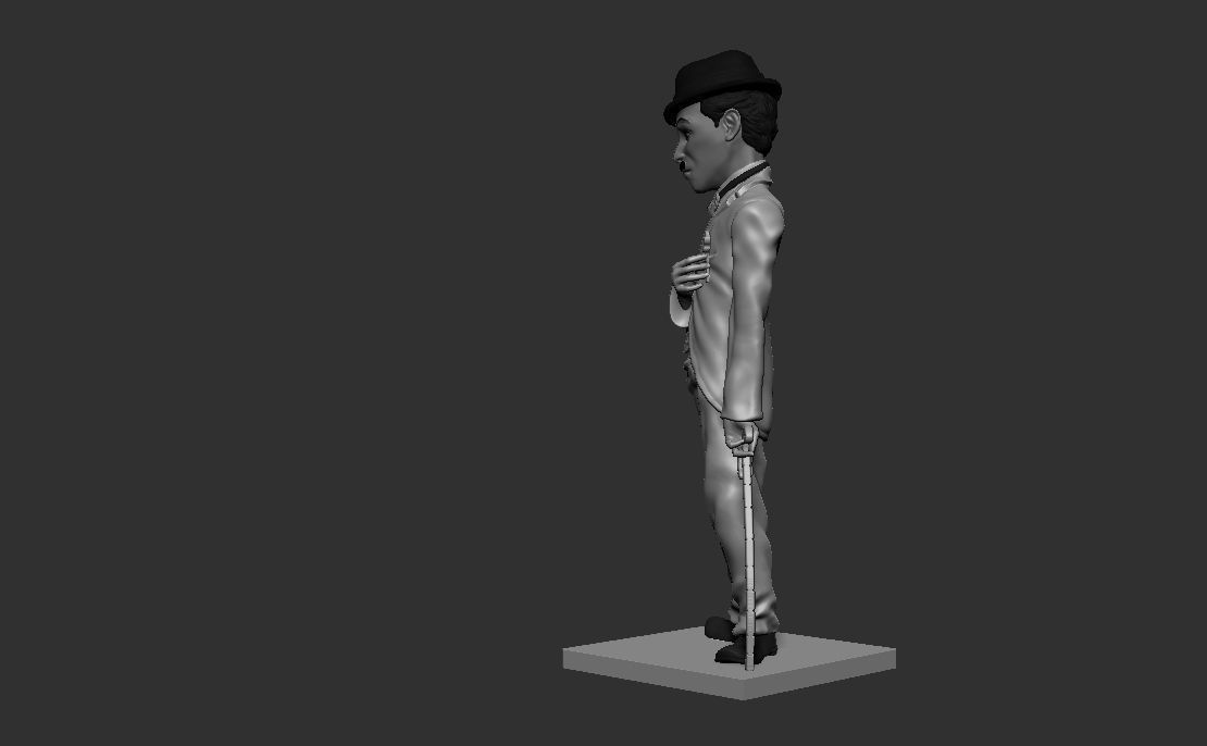Charlie Chaplin statue 3D print model_13