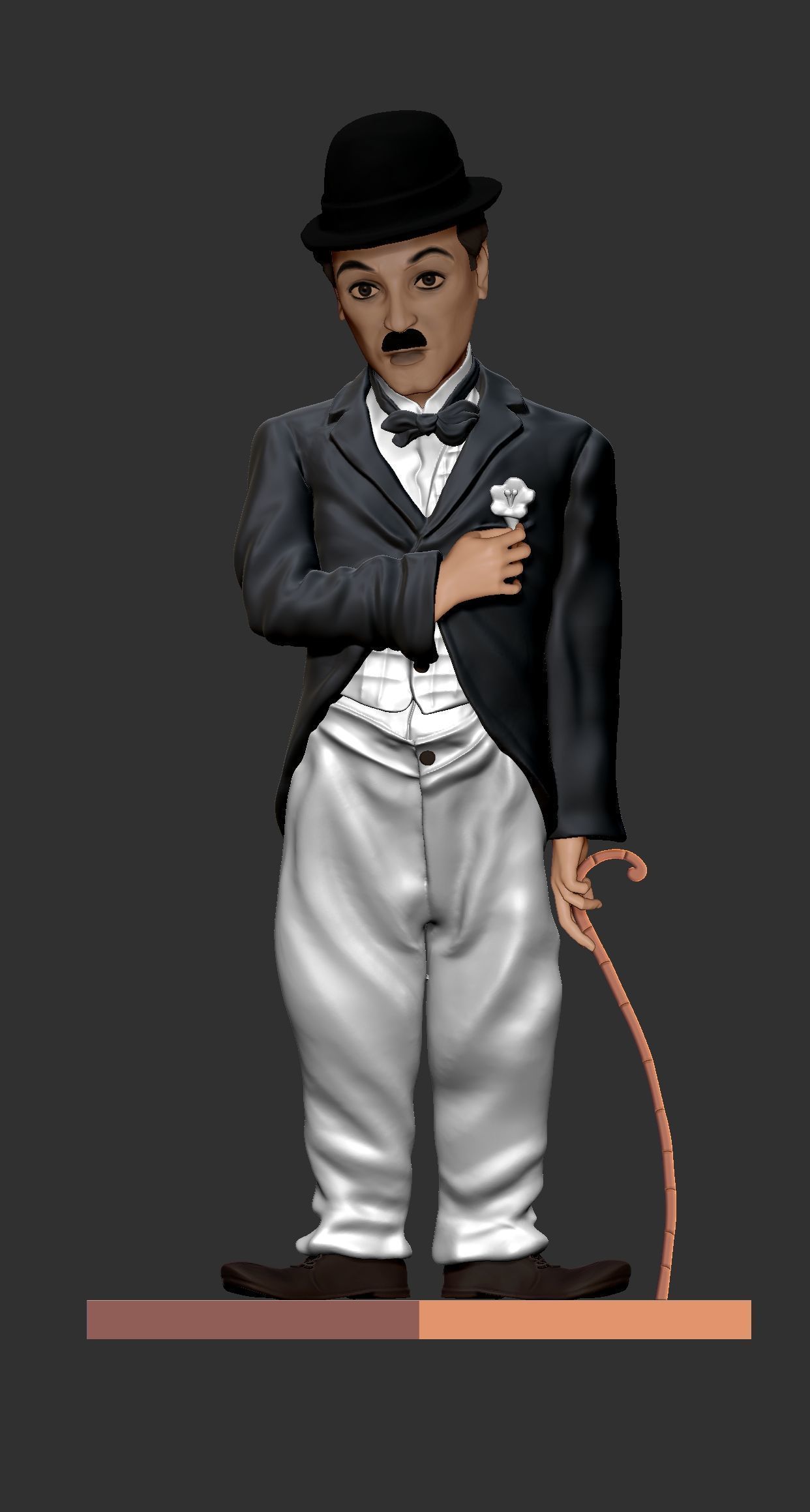 Charlie Chaplin statue 3D print model_7