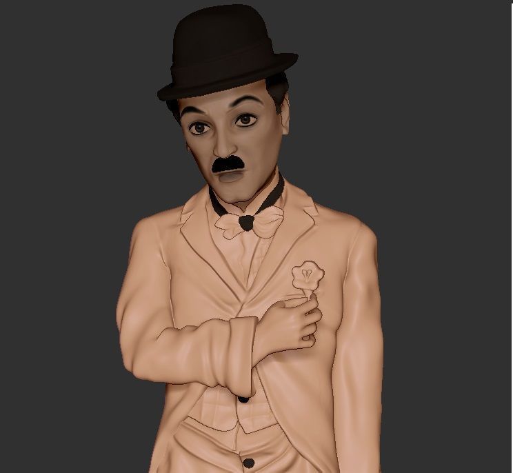 Charlie Chaplin statue 3D print model_3