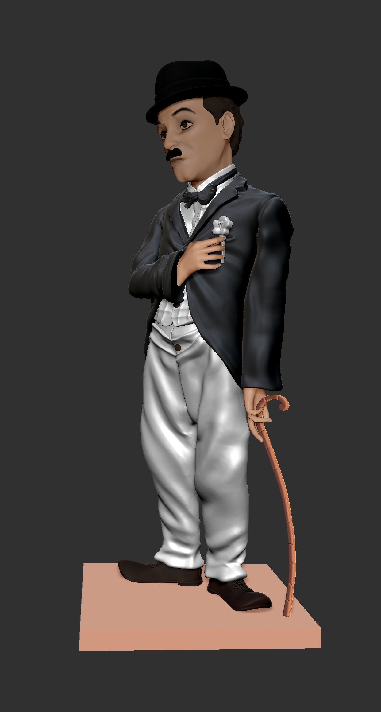 Charlie Chaplin statue 3D print model_10