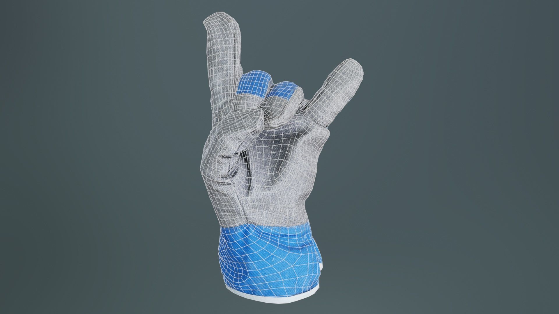 Gloved Hand 021 Low-poly 3D model_9