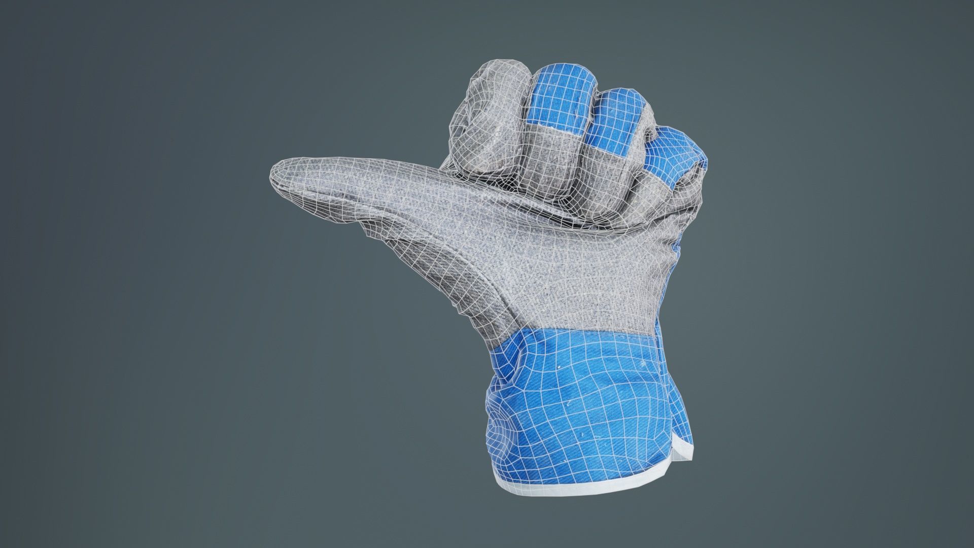 Gloved Hand 022 Low-poly 3D model_9