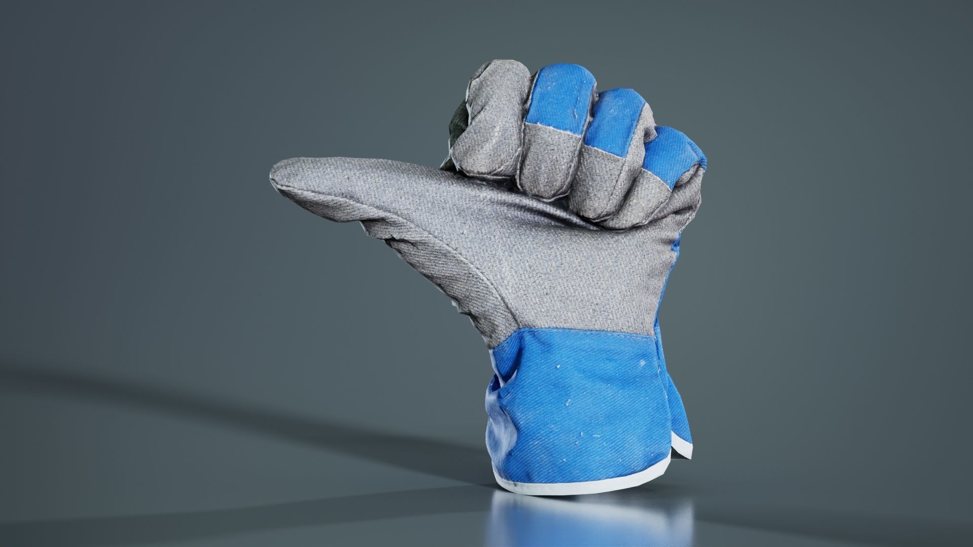 Gloved Hand 022 Low-poly 3D model_3