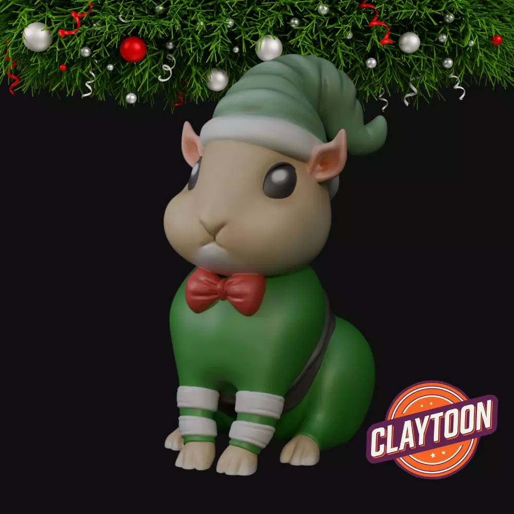 Christmas Guinea Pig Elf 3D print model_0