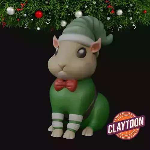  Christmas Guinea Pig Elf 3D print model
