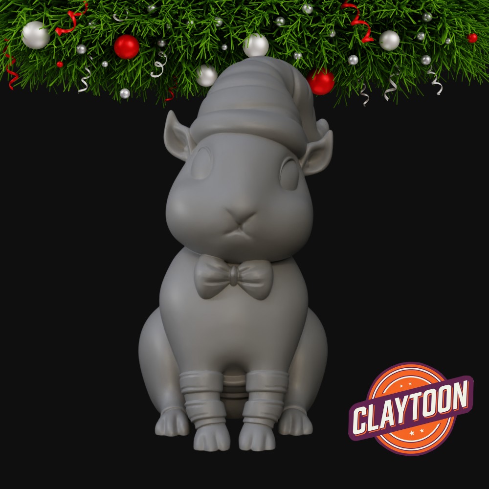 Christmas Guinea Pig Elf 3D print model_3