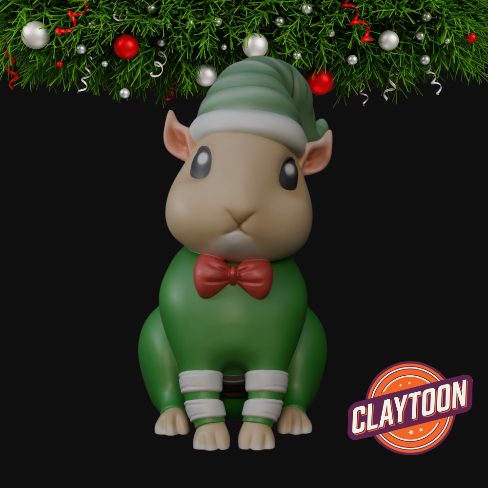 Christmas Guinea Pig Elf 3D print model_2