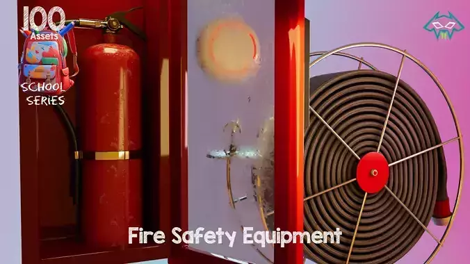 School Fire Safety Equipment - Set100 Assets - School Series  Low-poly 3D model
