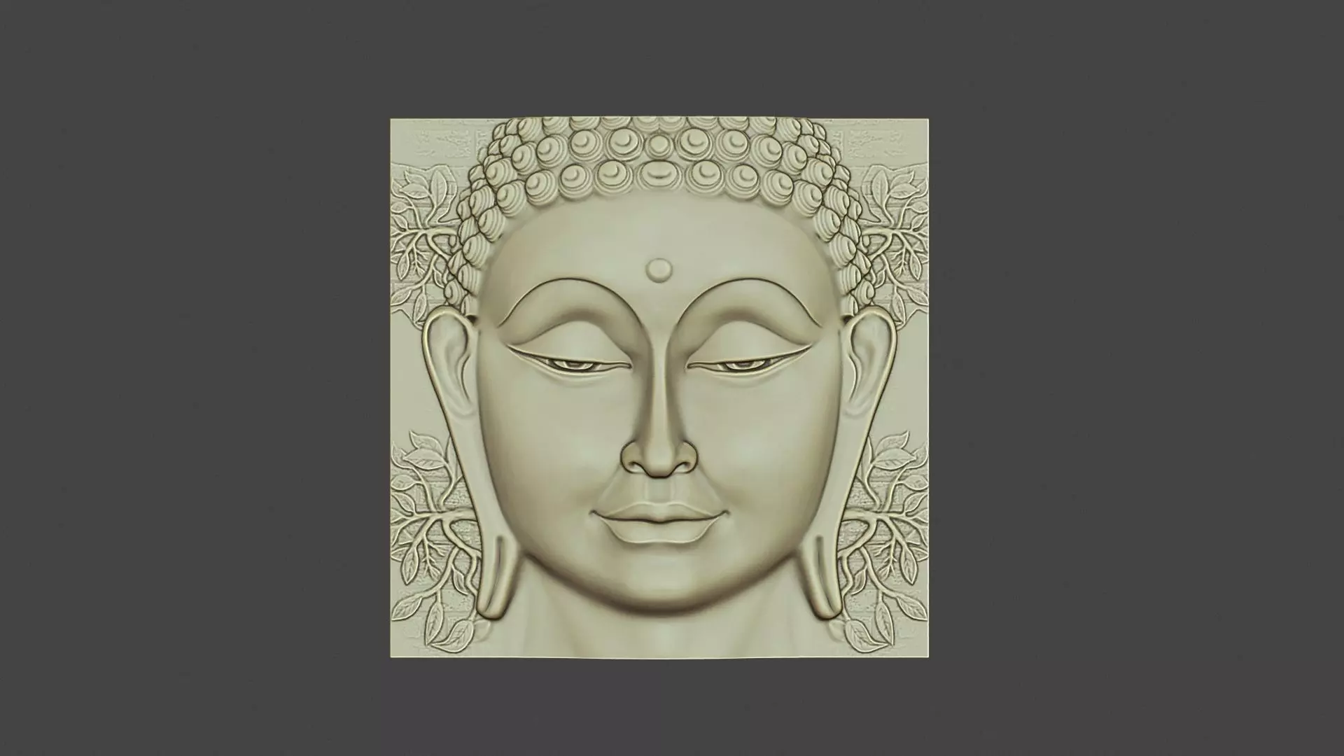 Buddha Head Bas relief 3D print model