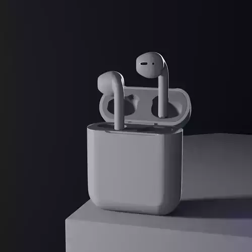 Realistic 3D Model of Wireless Earbuds