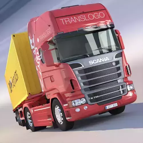 Euro Truck With Containers 3D model
