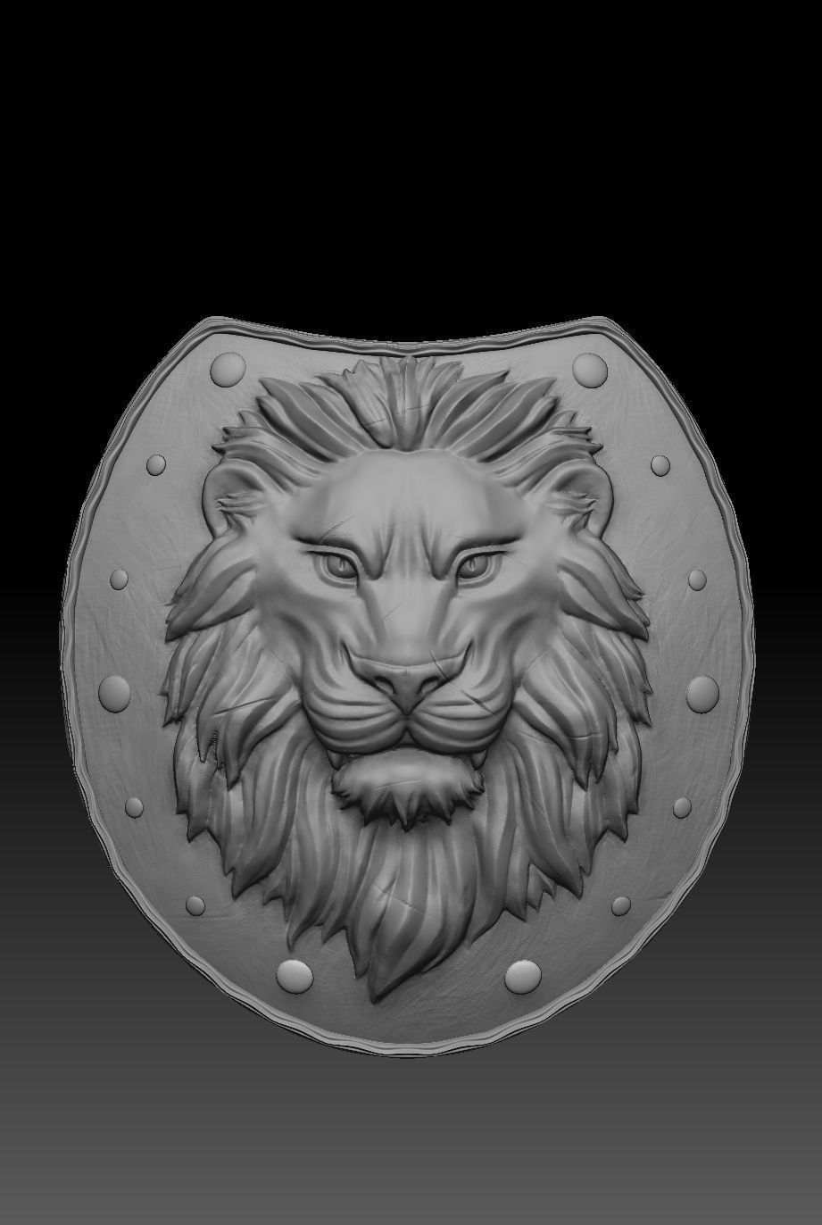 Lion Head Shield  3D model_2