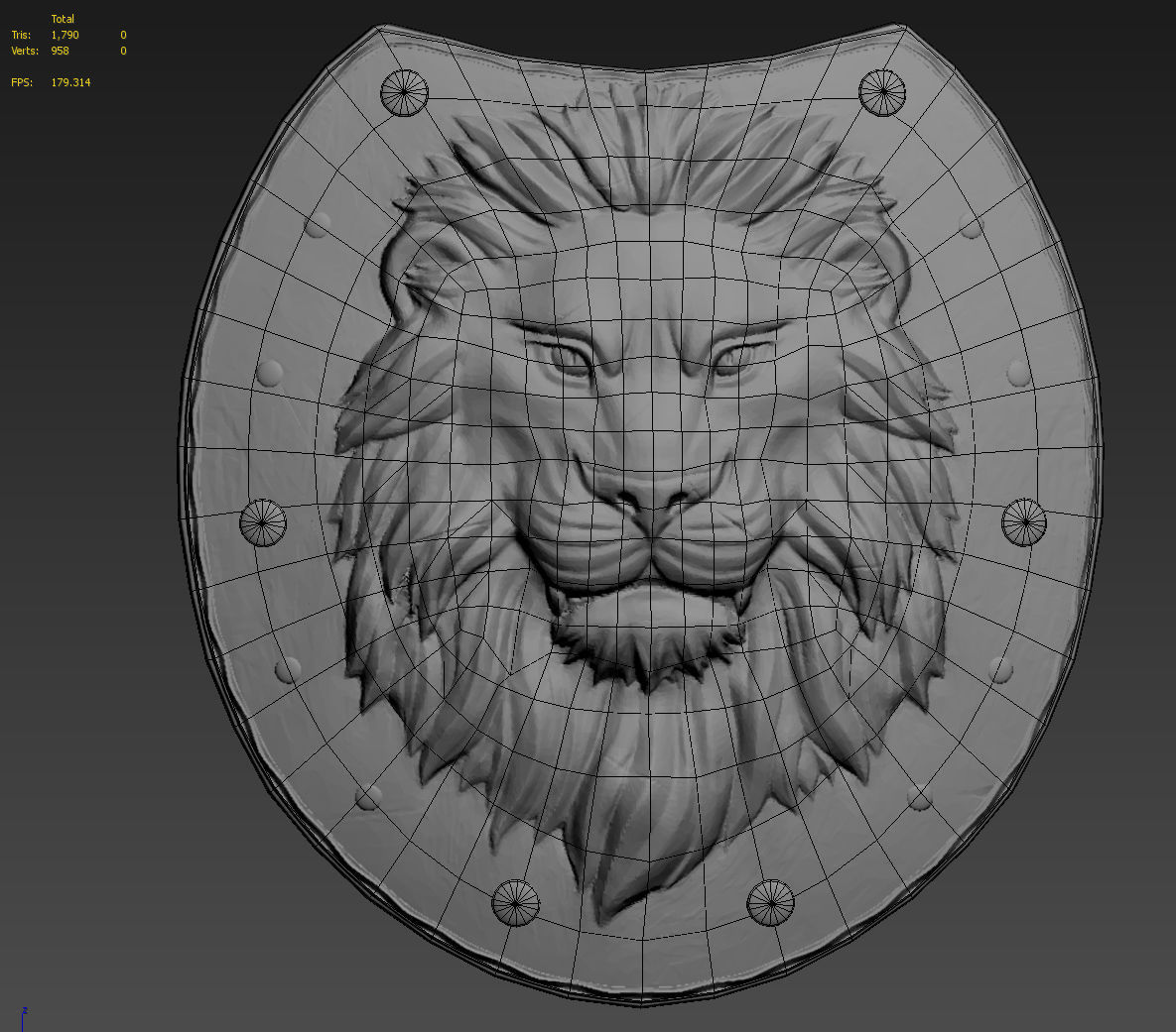 Lion Head Shield  3D model_3