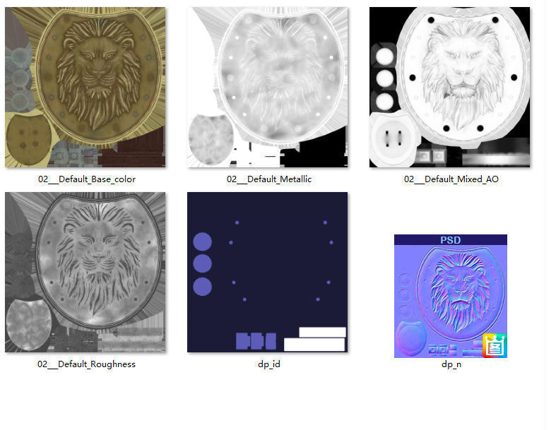 Lion Head Shield  3D model_4