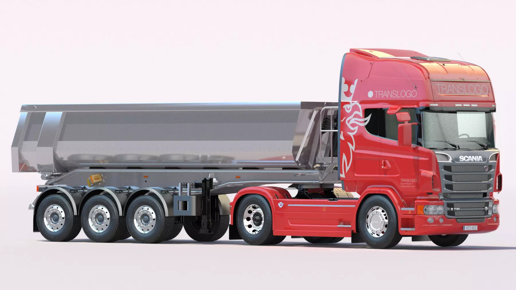 Euro Truck with Aluminium Dumper 3D model