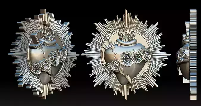 Model of the Immaculate Heart of Mary 2 3D print model 3D print model Model of the Immaculate Heart of Mary 2 3D print model 3D print model