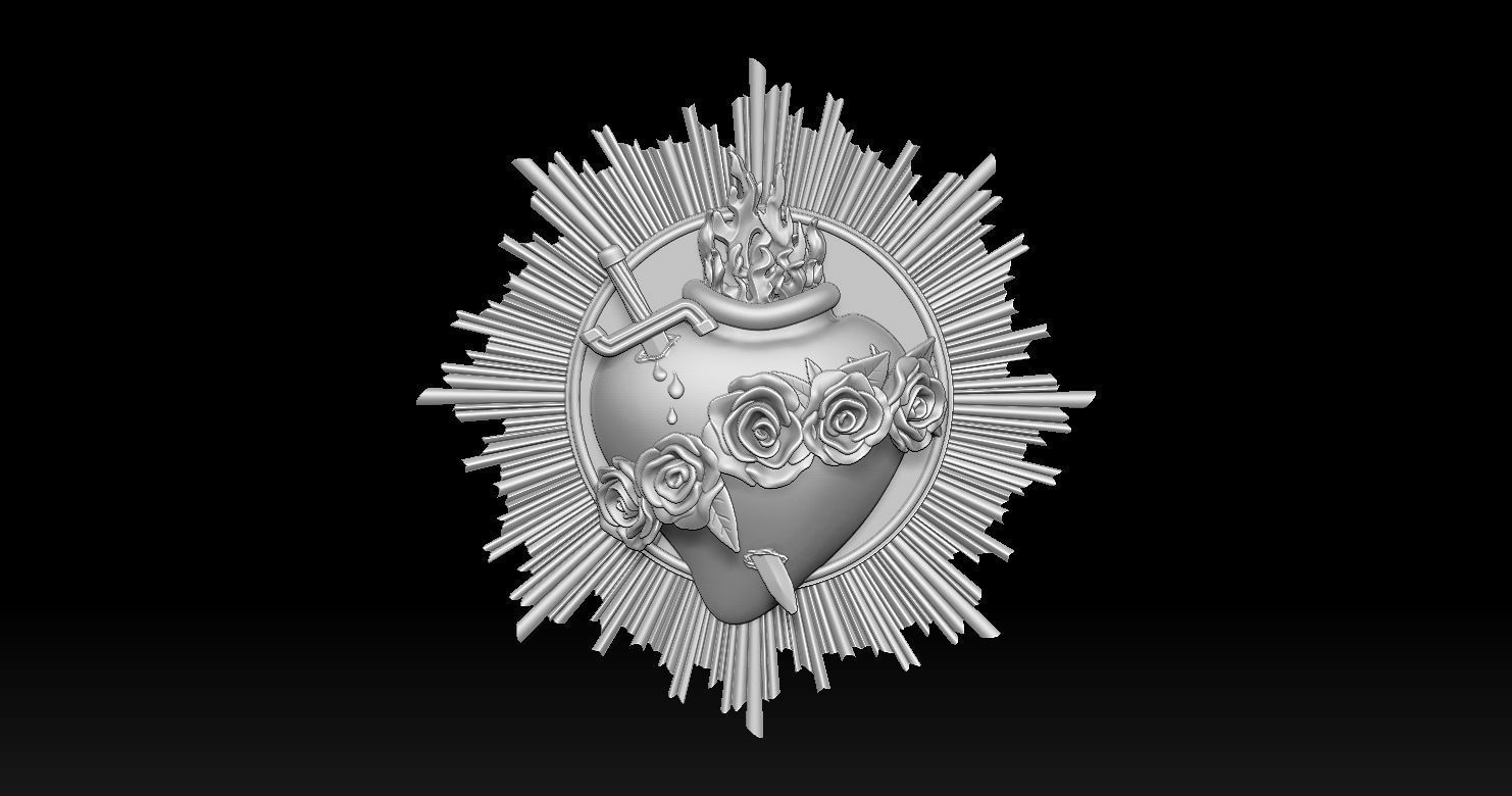 Model of the Immaculate Heart of Mary 2 3D print model 3D print model_6