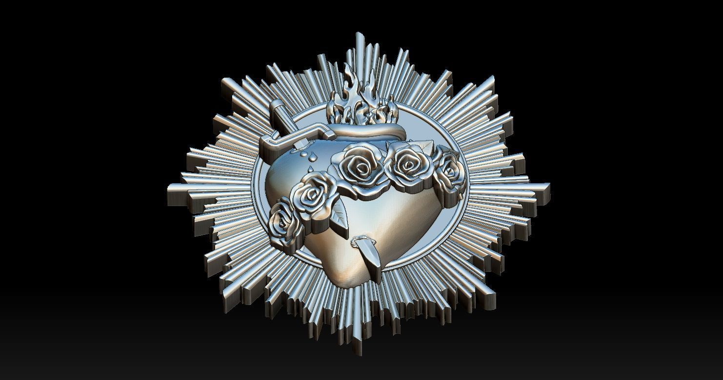 Model of the Immaculate Heart of Mary 2 3D print model 3D print model_7
