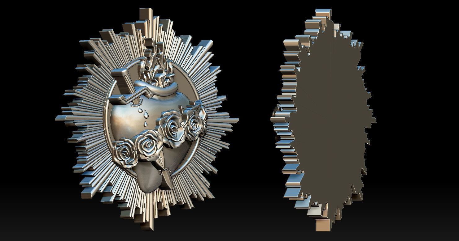 Model of the Immaculate Heart of Mary 2 3D print model 3D print model_16