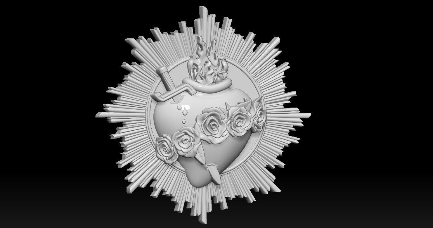 Model of the Immaculate Heart of Mary 2 3D print model 3D print model_13