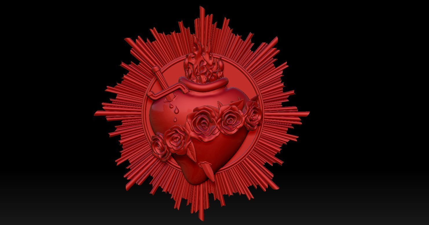Model of the Immaculate Heart of Mary 2 3D print model 3D print model_21