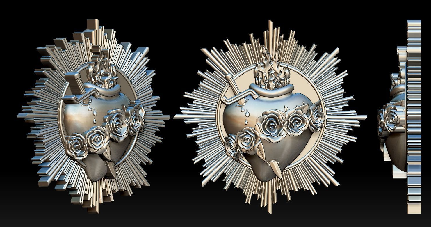 Model of the Immaculate Heart of Mary 2 3D print model 3D print model_15