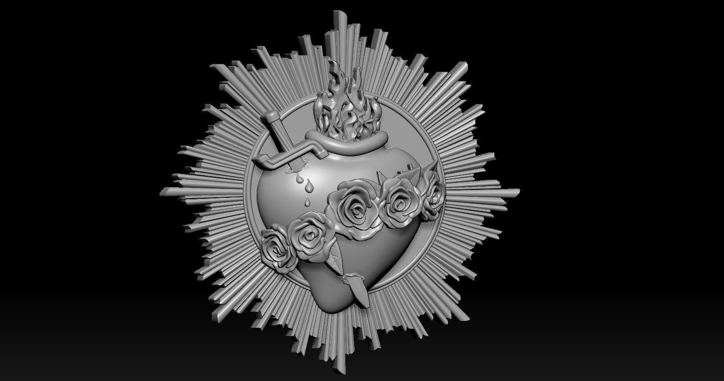 Model of the Immaculate Heart of Mary 2 3D print model 3D print model_9