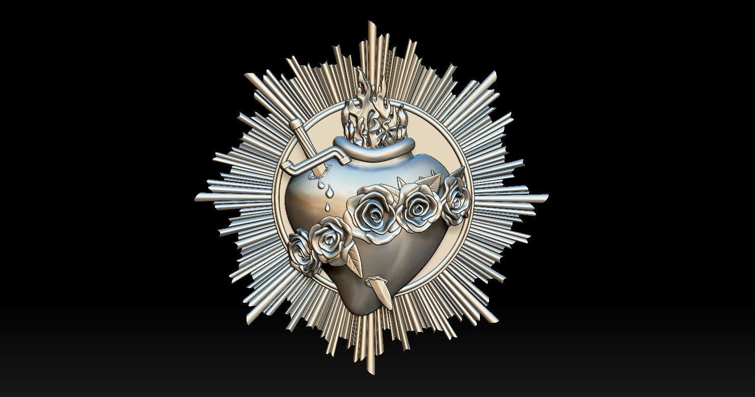 Model of the Immaculate Heart of Mary 2 3D print model 3D print model_14
