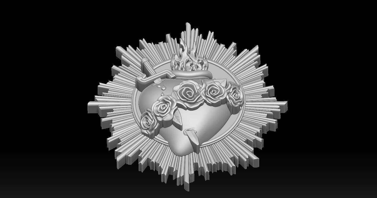 Model of the Immaculate Heart of Mary 2 3D print model 3D print model_17