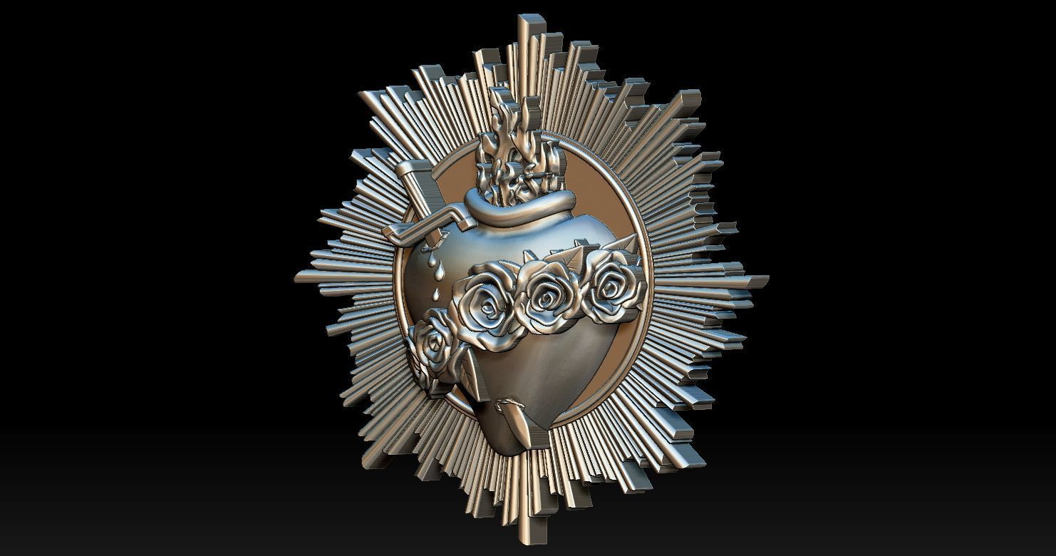 Model of the Immaculate Heart of Mary 2 3D print model 3D print model_20