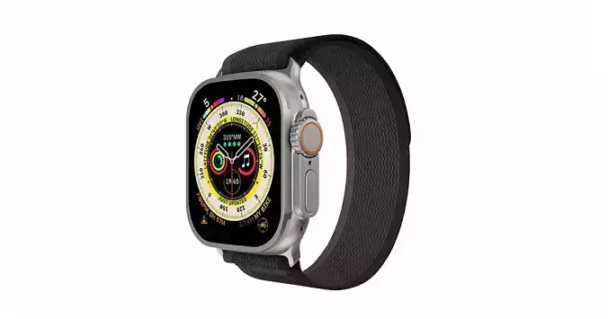 Apple Watch Ultra Black And Grey Trail Loop 3ds Max