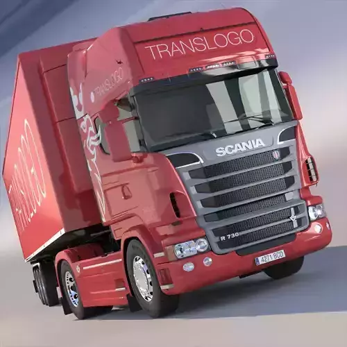 Euro Truck with Refrigerated Semitrailer 3D model