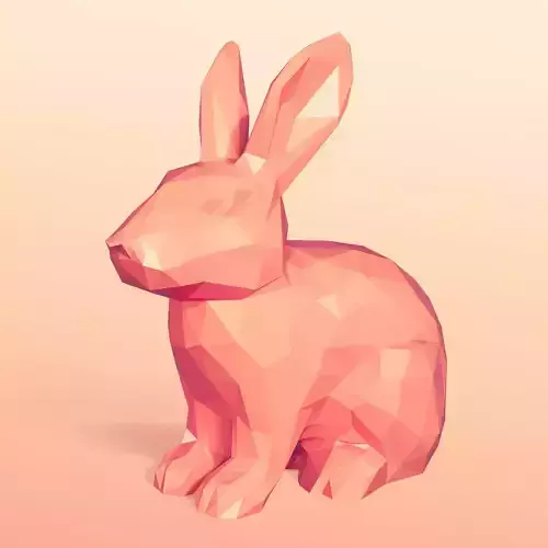 Lowpoly - Polygonal Rabbit - Bunny Figurine - Statue