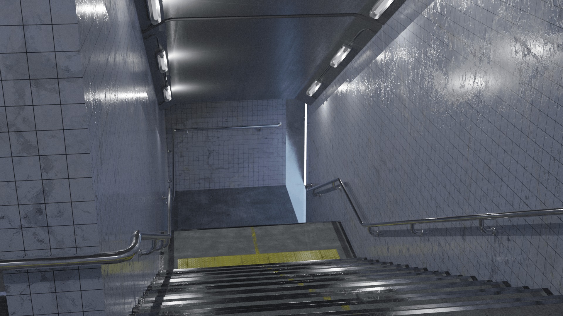 Subway Entrance Low-poly 3D model_7