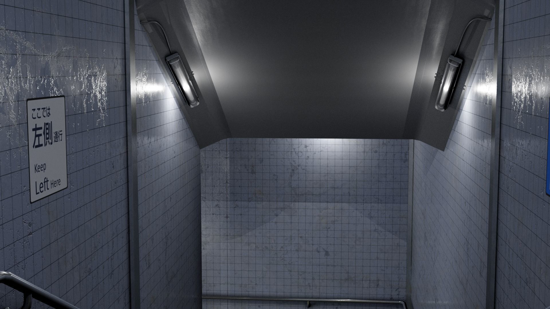 Subway Entrance Low-poly 3D model_6