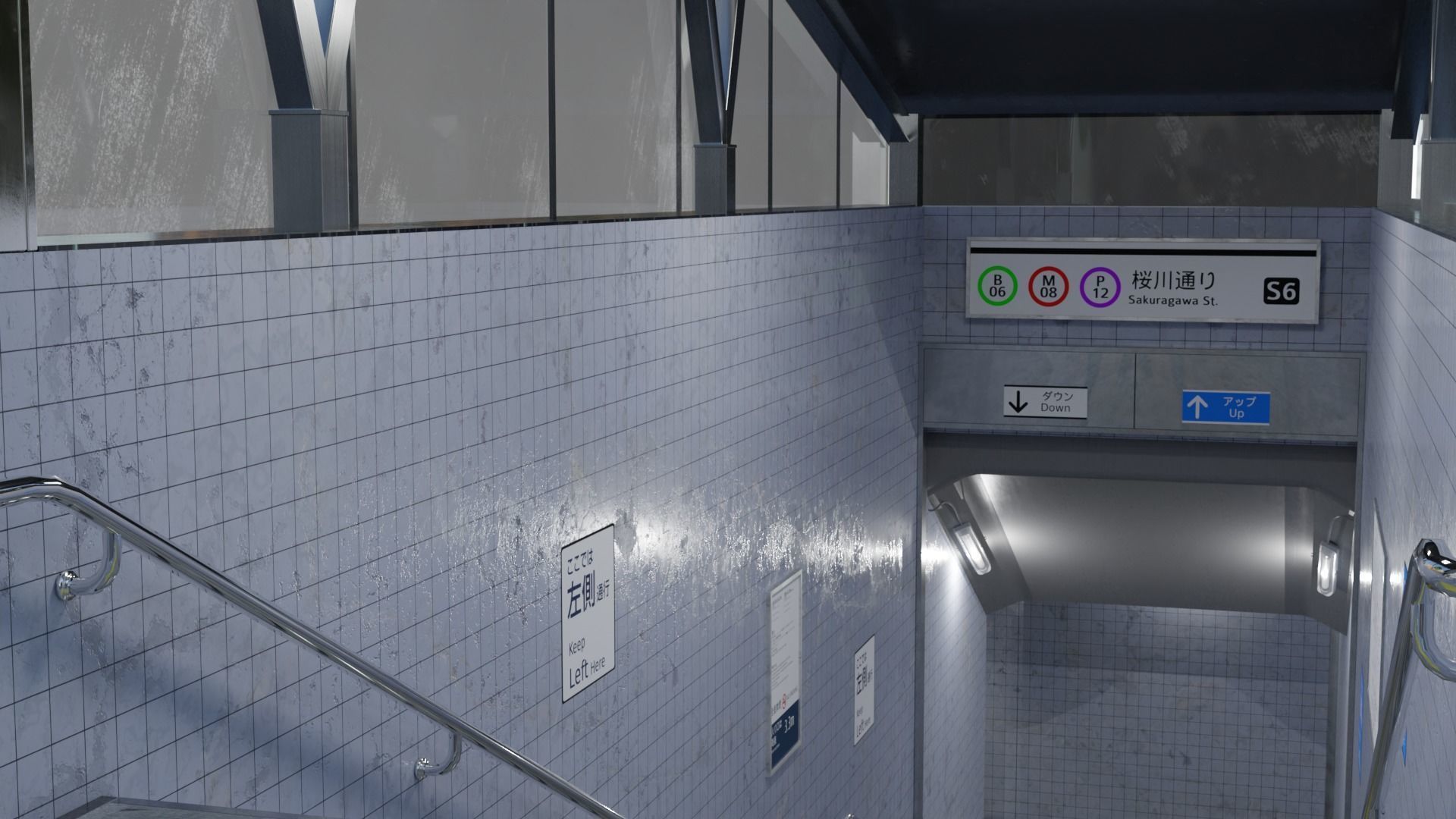 Subway Entrance Low-poly 3D model_13