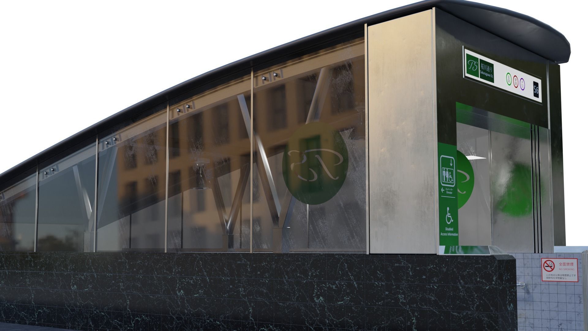 Subway Entrance Low-poly 3D model_2