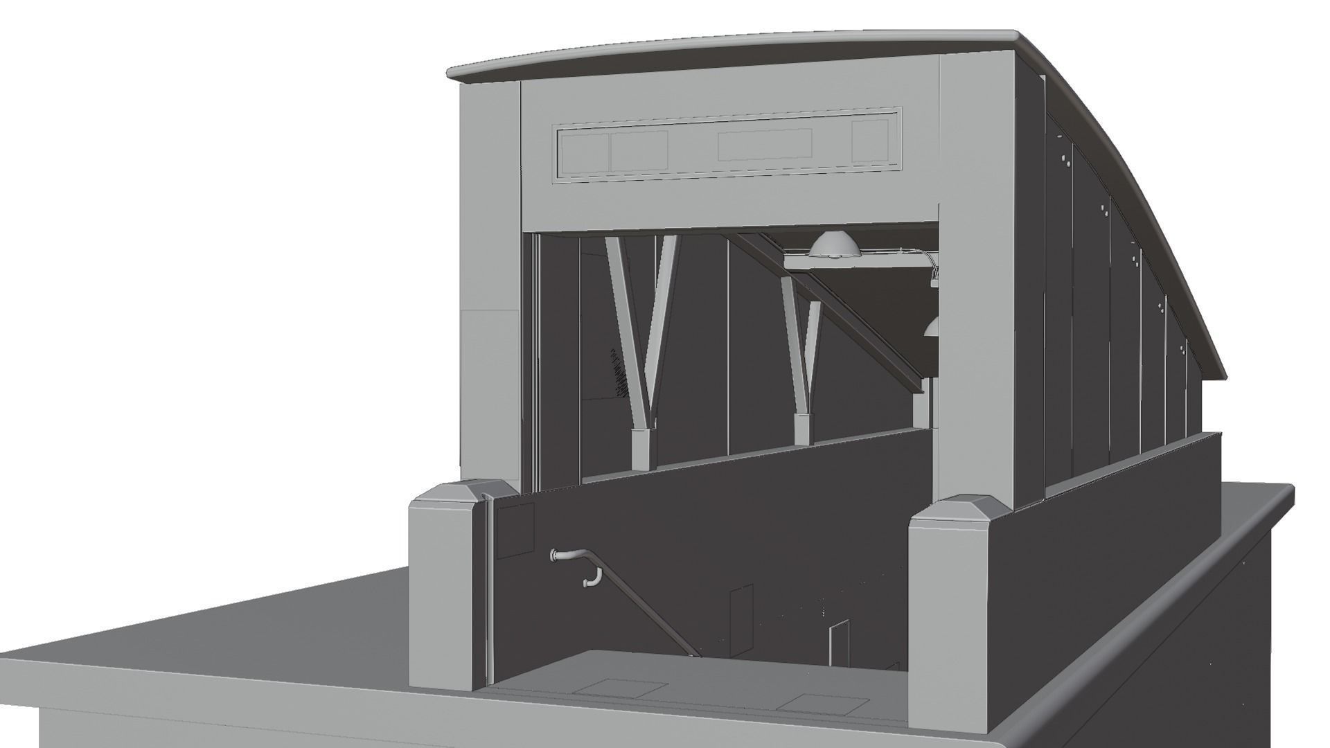 Subway Entrance Low-poly 3D model_9