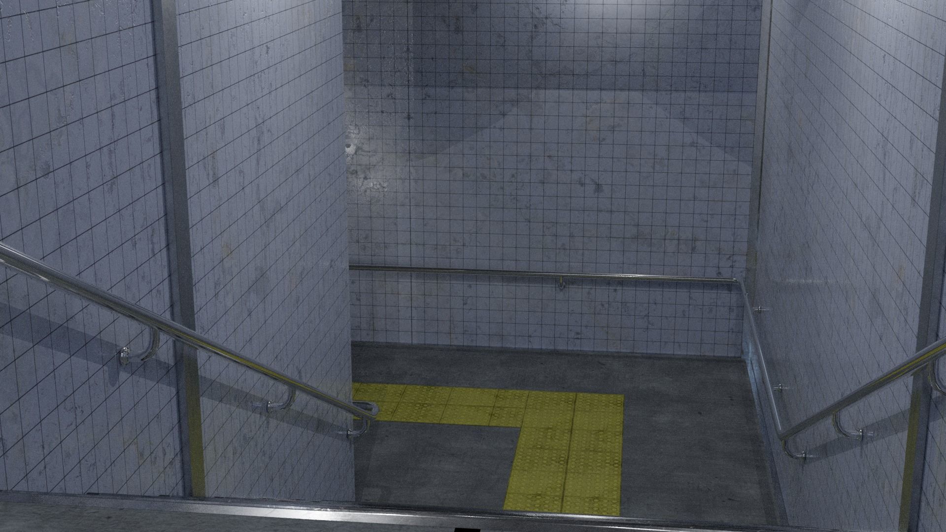 Subway Entrance Low-poly 3D model_3