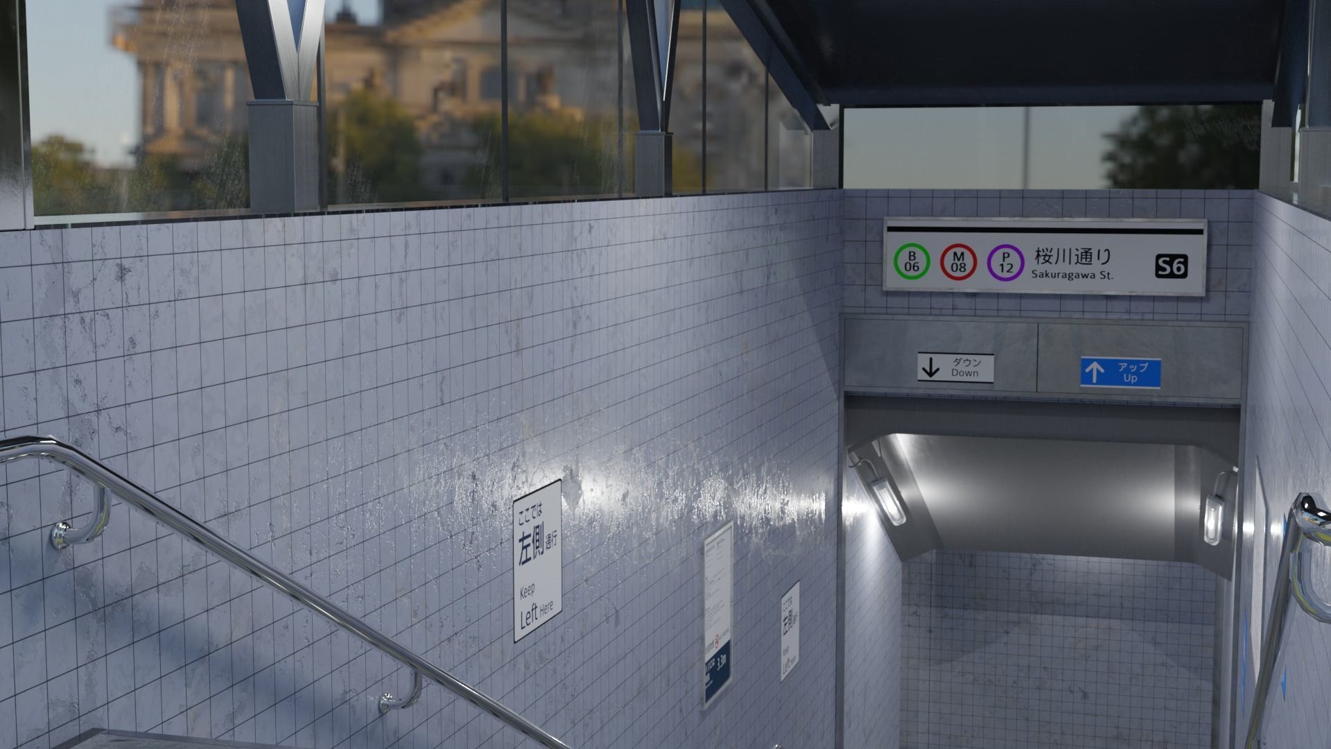 Subway Entrance Low-poly 3D model_5