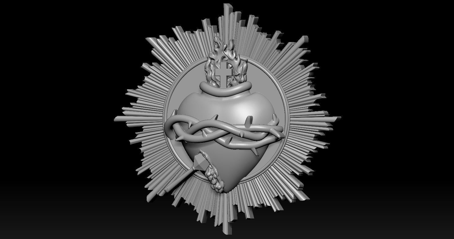 Sacred Heart of Jesus 2 3D Printed Model  3D print model_8