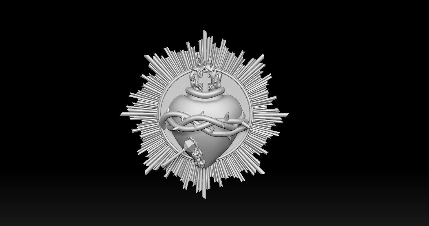 Sacred Heart of Jesus 2 3D Printed Model  3D print model_1