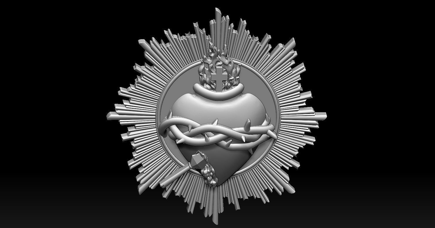 Sacred Heart of Jesus 2 3D Printed Model  3D print model_20