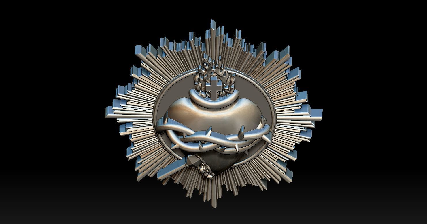 Sacred Heart of Jesus 2 3D Printed Model  3D print model_10