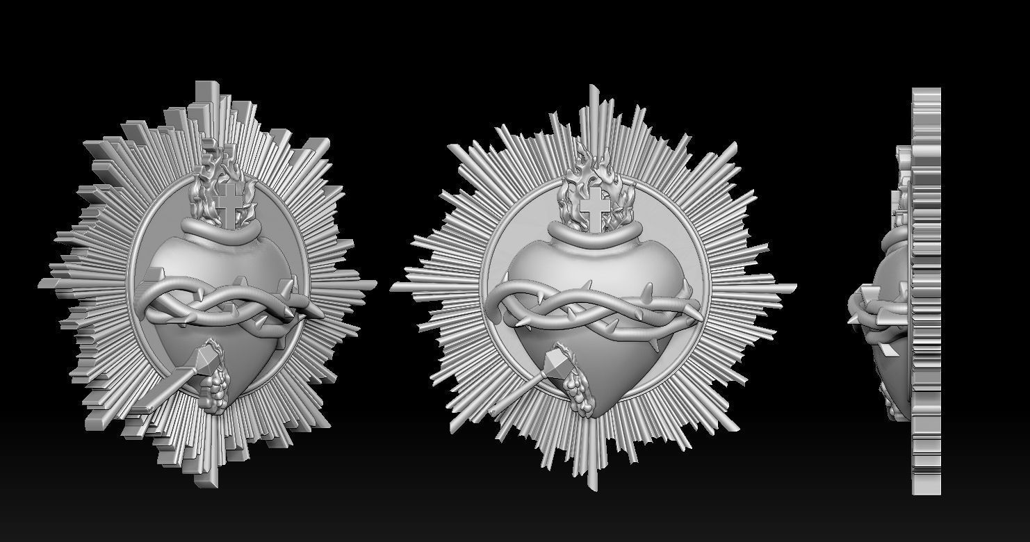 Sacred Heart of Jesus 2 3D Printed Model  3D print model_13