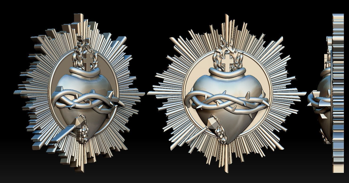 Sacred Heart of Jesus 2 3D Printed Model  3D print model_16